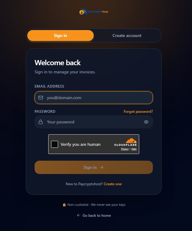 Jamesinvoicing sign in page