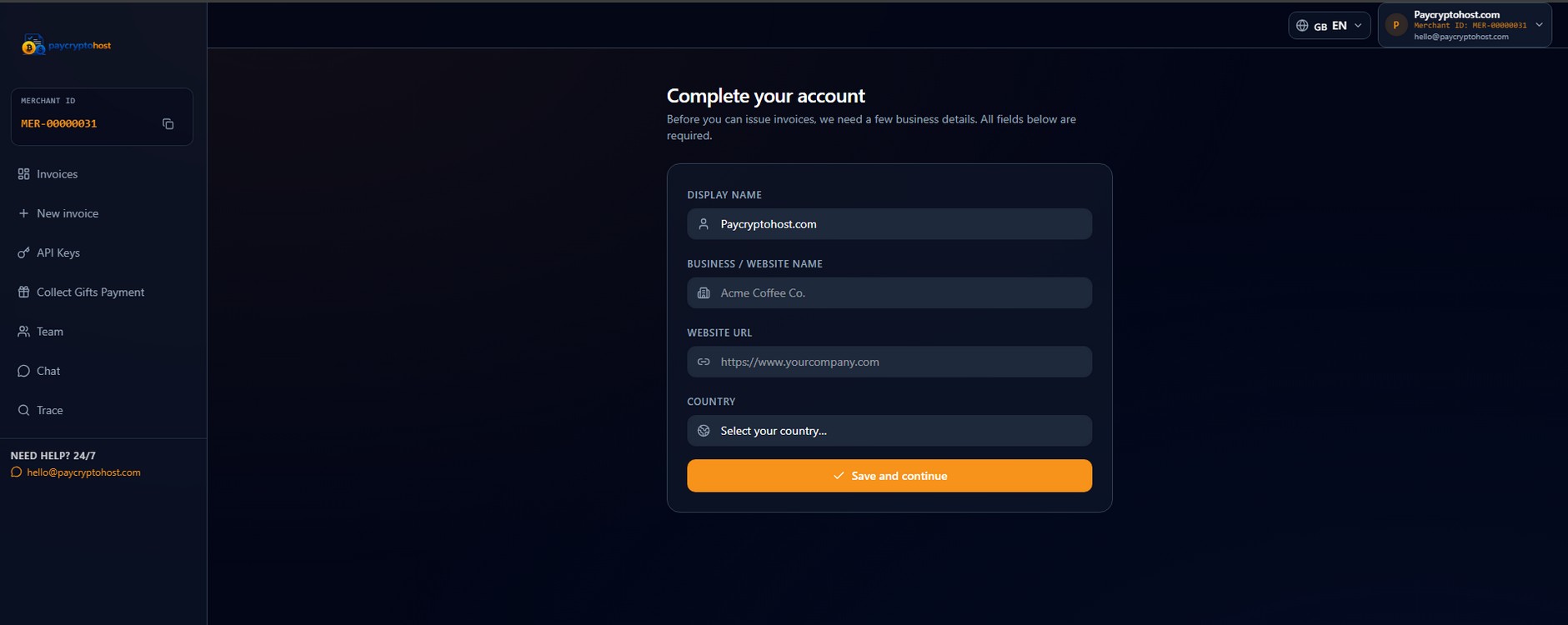 Jamesinvoicing dashboard